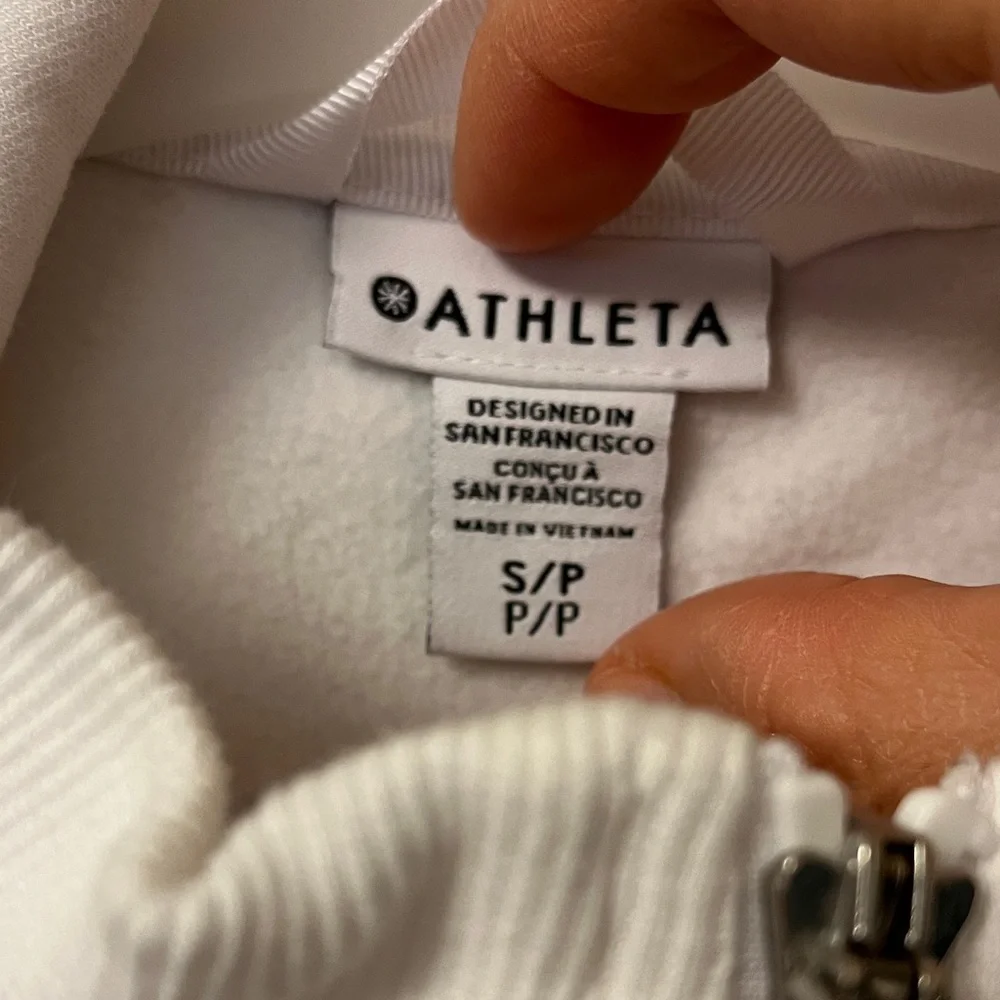 Athleta Women's White Zip Hoodie - Picture 2 of 6